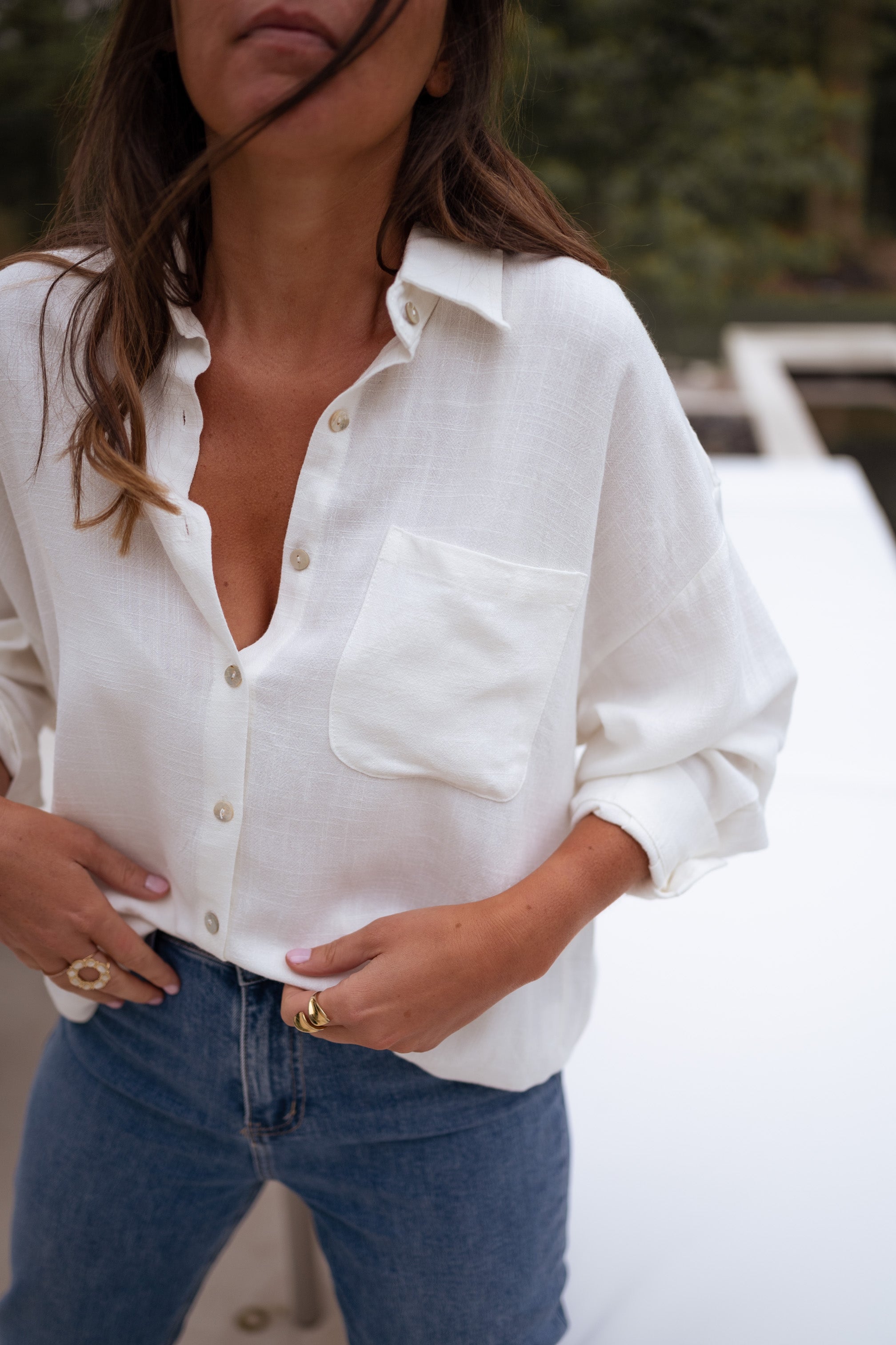 Ecru Blanca Linen Shirt