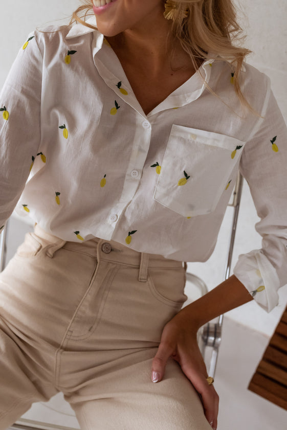 White Patterned Ciara Shirt