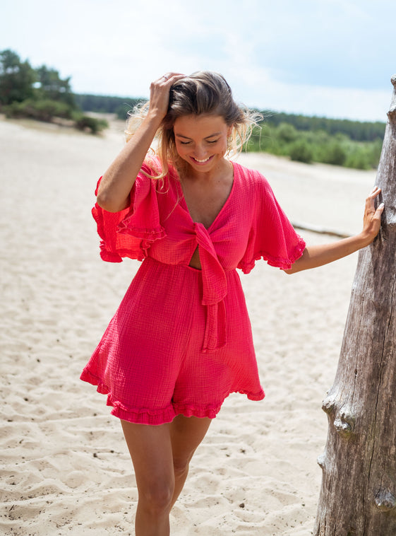 Raspberry Josephine Romper