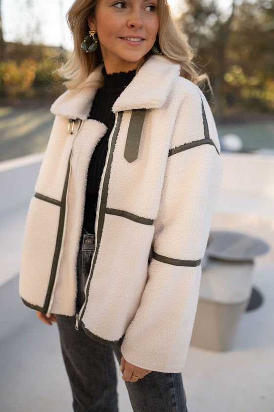 Khaki shearling Nita Jacket