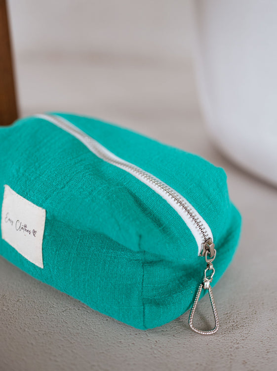 Emerald Blue Easy Clothes Linen Pouch