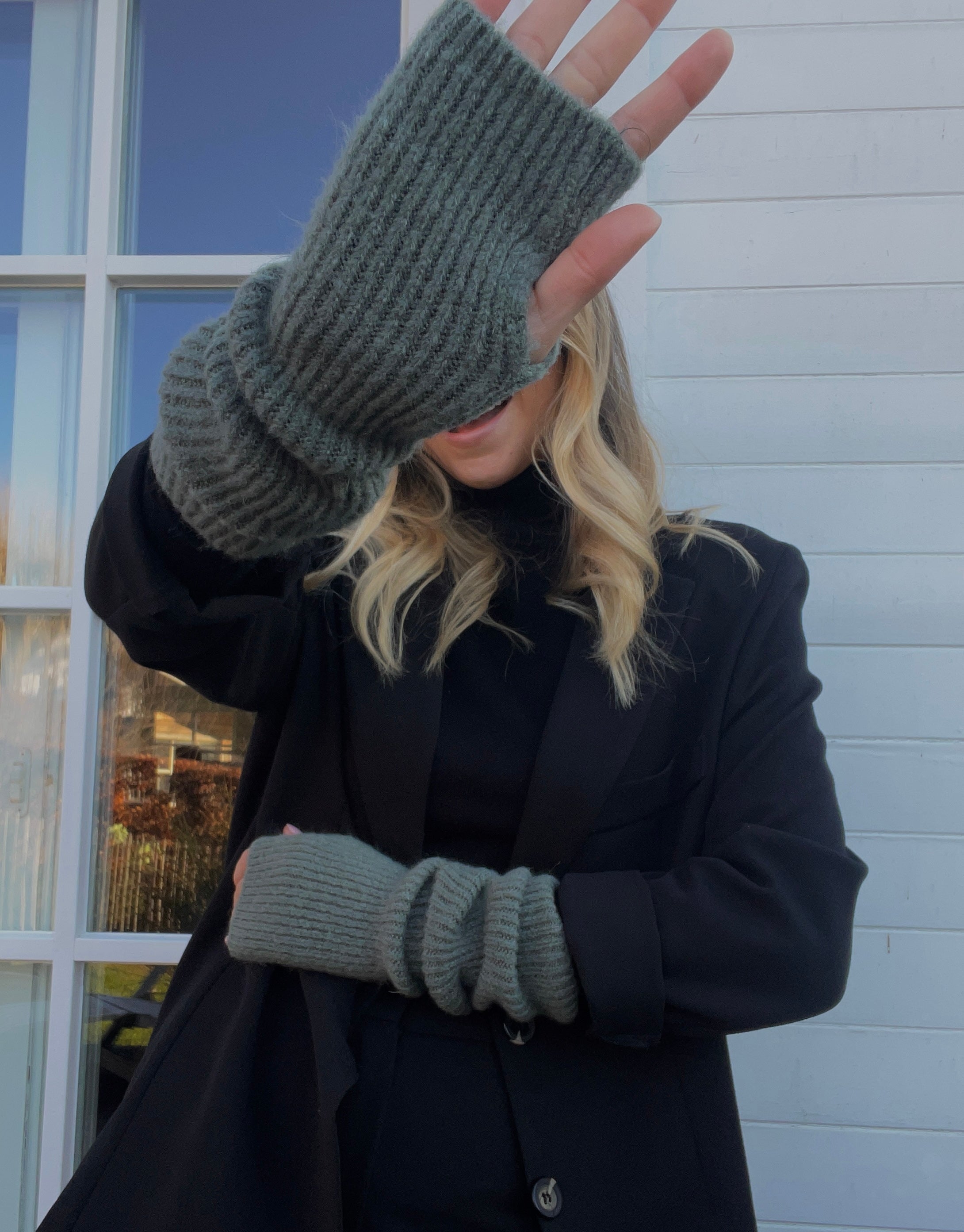 Khaki Woolen Mittens